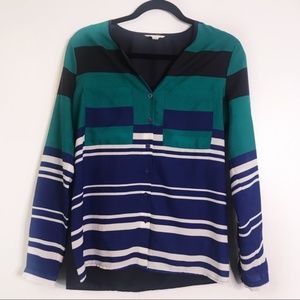 SILENCE & NOISE Green/Blue Blouse